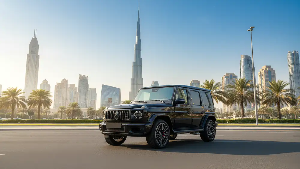 Engine bay of a clean, serviced Al Qudrah rental car
