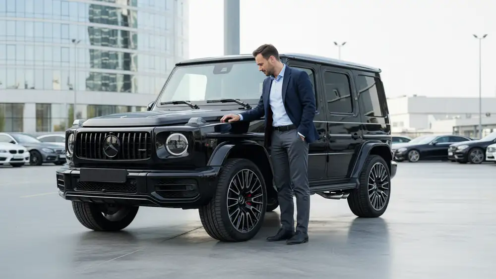 Engine bay of a clean, serviced Al Qudrah rental car